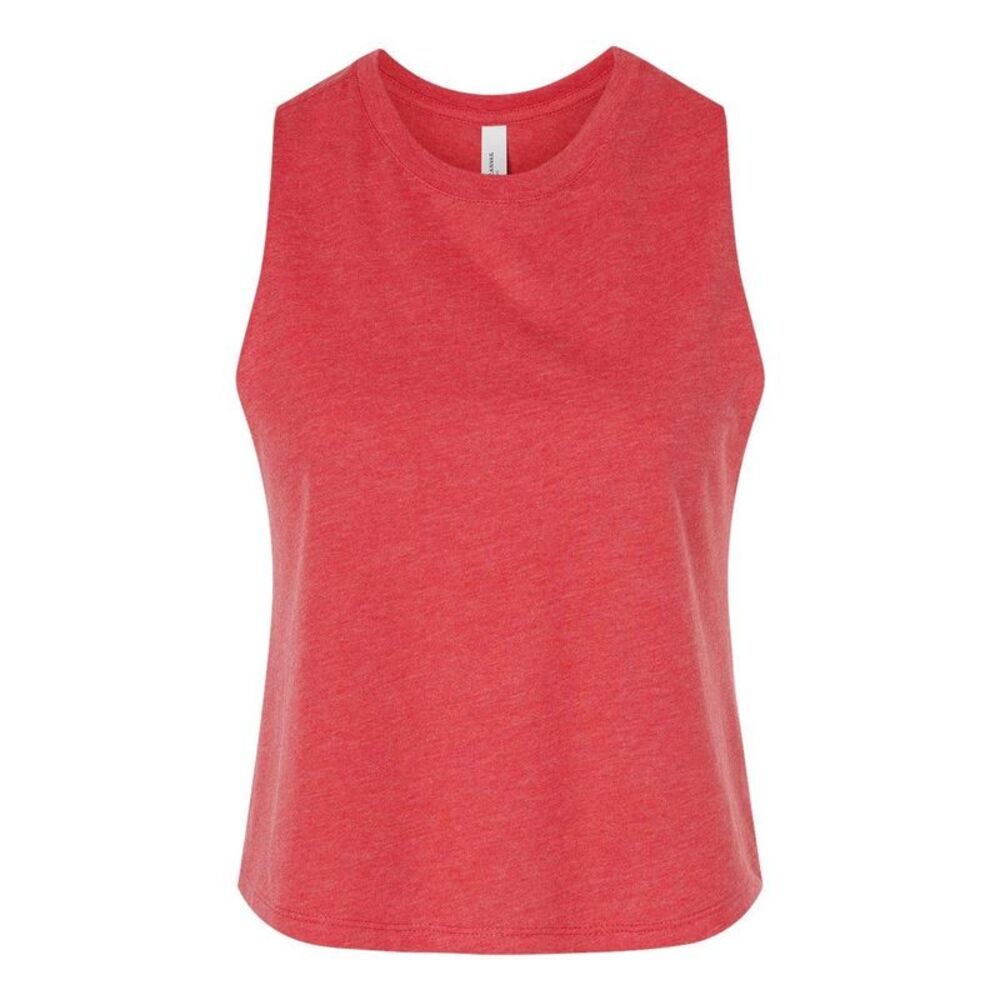 Women�'s Racerback Crop Tank / Heather Red